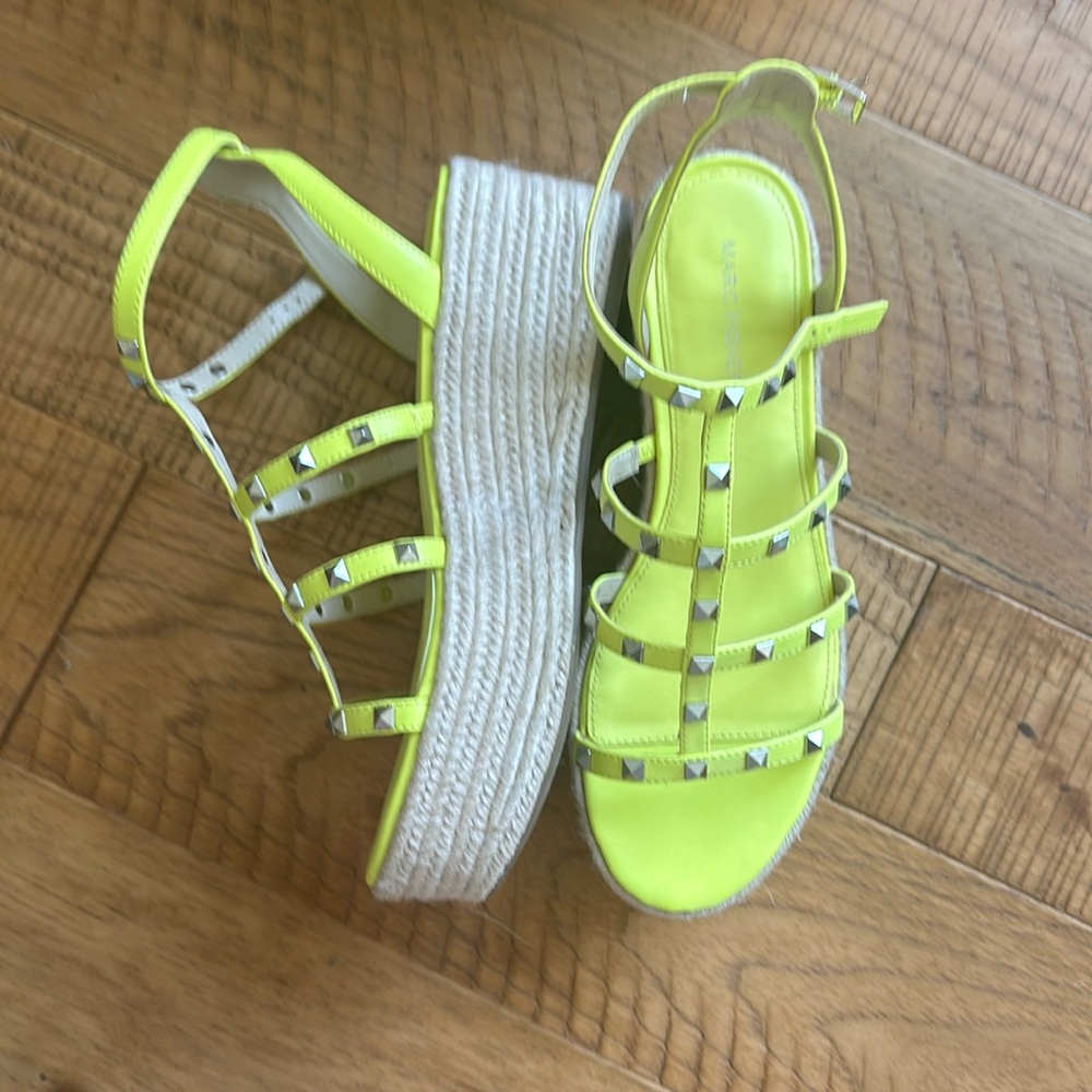 Marc Fisher Lime Green Studded Espadrilles